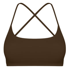Women Cross Back Sport Bras Padded Strappy Crop Open Back Low Impact Bras Sexy Fitness Tank Tops with Removable Pads Thin Straps for Gym Yoga Workout