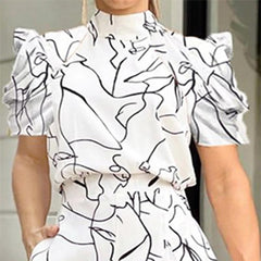 Black and Abstract Printed Jumpsuit