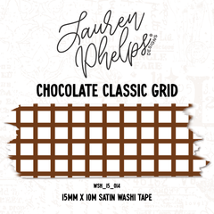 Chocolate Classic Grid 15mm washi
