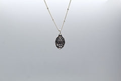 Intricate Miraculous medal necklace-Silver