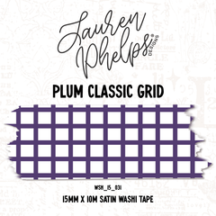 Plum Classic Grid 15mm washi