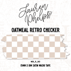 Oatmeal Retro Checker 15mm washi