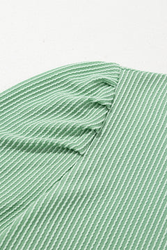 Blossom Corded Crew Neck Puff Sleeve Mini Dress