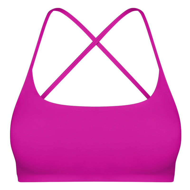 Women Cross Back Sport Bras Padded Strappy Crop Open Back Low Impact Bras Sexy Fitness Tank Tops with Removable Pads Thin Straps for Gym Yoga Workout
