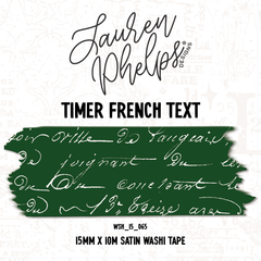 Timber French Text 15mm washi