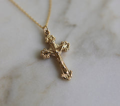 14k Gold Crucifix Necklace