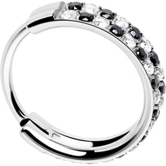 20G CZ Double Row Checkerboard Implant Grade Titanium Nose Hoop