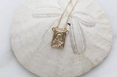 14k Gold Scapular Necklace
