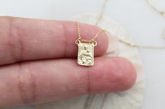 14k Gold Scapular Necklace