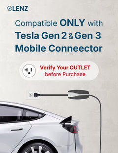 NEMA 5-20 Adapter Compatible with Tesla Gen 2 and Gen 3 Mobile Chargers Extended 14" Length