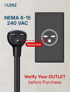 NEMA 6-15 Adapter Compatible with Tesla Gen 2 and Gen 3 Mobile Chargers Extended 14" Length