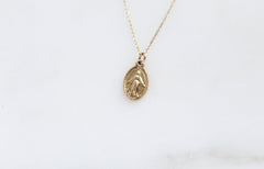 14k Gold Miraculous Medal Necklace