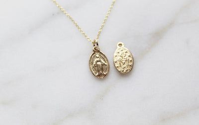 14k Gold Miraculous Medal Necklace