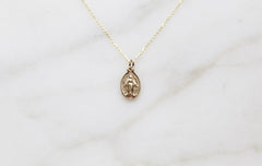 14k Gold Miraculous Medal Necklace