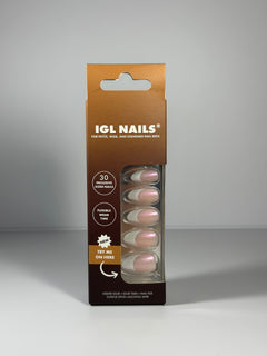 Kayla Geluxe™ Nails – French Tip with Pink Shimmer