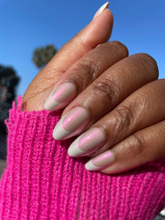 Kayla Geluxe™ Nails – French Tip with Pink Shimmer