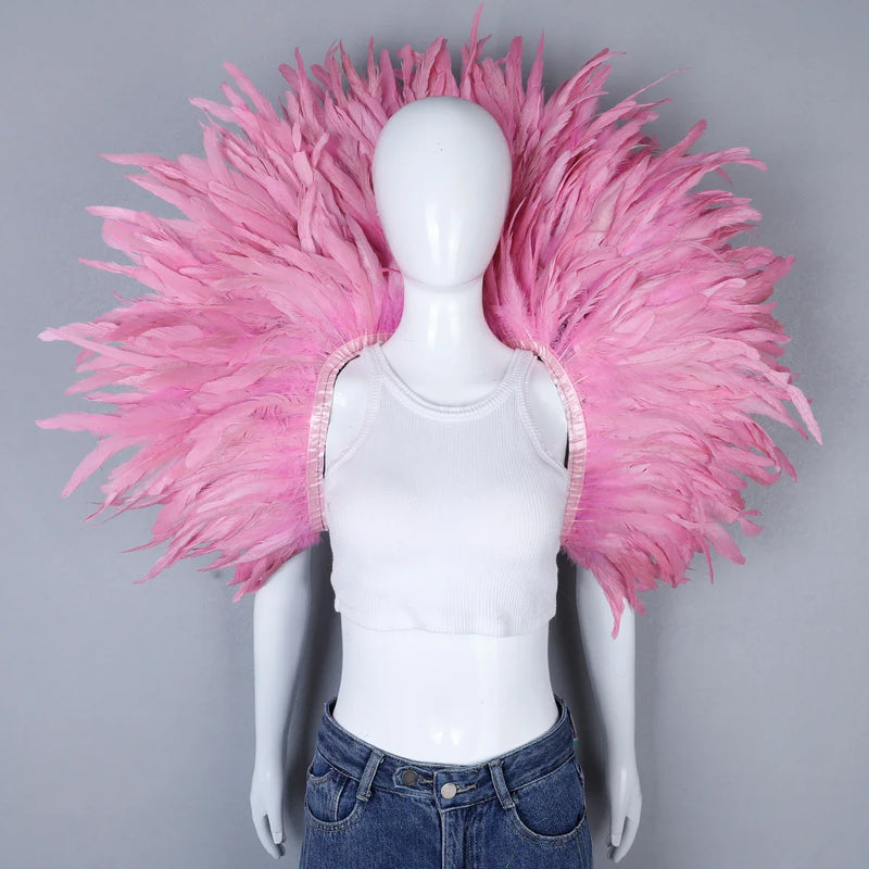 Festival Carnival Feather Shoulder Shawl