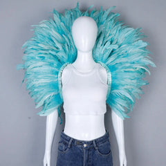 Festival Carnival Feather Shoulder Shawl