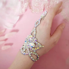 AB Rhinestone Hand Chain Bracelet