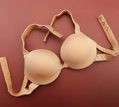 Handmade Steel Ring Gathered Nude Performance Bra Cup