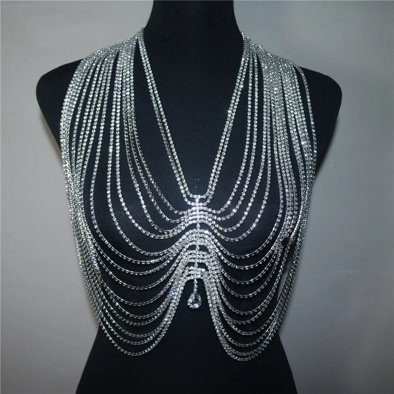 Crystal Tassel Drop Pendant Body Chain