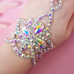 AB Rhinestone Hand Chain Bracelet