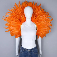 Festival Carnival Feather Shoulder Shawl