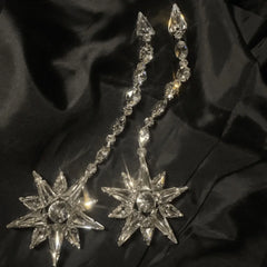 Long Crystal Dangle Earrings