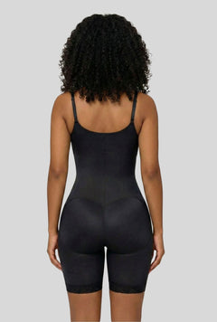 Open Bust Full Body Suit MIid-Thigh w/Front Zipper & Lace