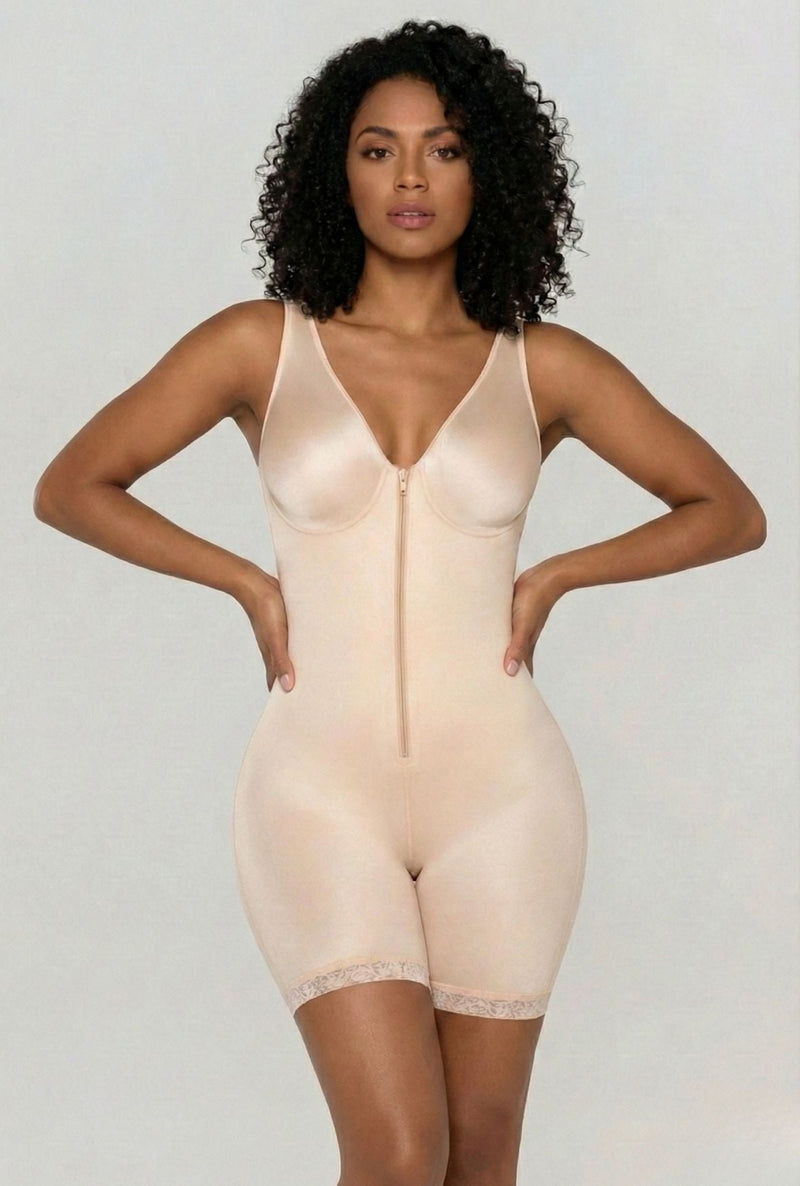 Full Body Suit Mid-Thigh w/zipper & Lace
