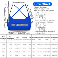 Women Cross Back Sport Bras Padded Strappy Crop Open Back Low Impact Bras Sexy Fitness Tank Tops with Removable Pads Thin Straps for Gym Yoga Workout