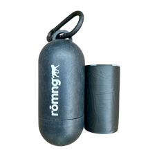 bamboo poop bag dispenser + compostable roll