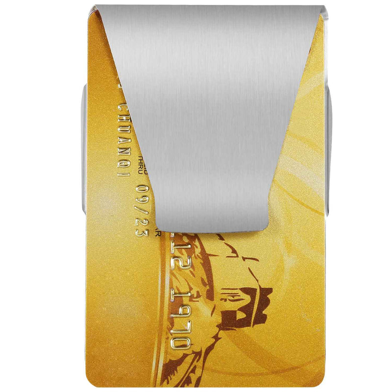 Slim Clip Double Sided Money Clip Credit Card Holder Wallet Stainless Steel