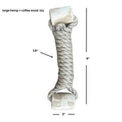 hemp rope + coffee wood toy