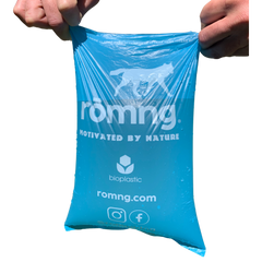 bio-based dog poop bags + bamboo dispenser