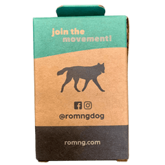 compostable plant-based dog poop bags + bamboo dispenser